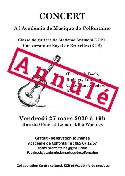 Concert Académie 27 mars 2020 - affiche annulé